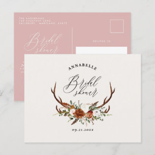 Postal Despedida de soltera rosa óxido floral elegante st