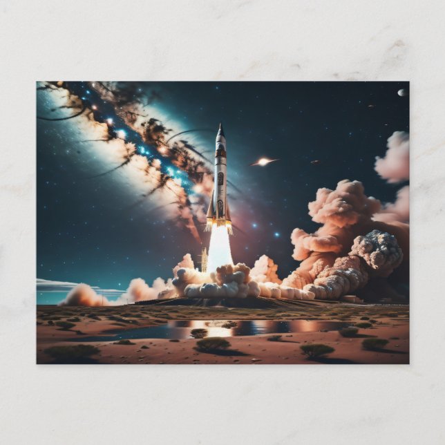 Postal Despegue del cohete (Anverso)