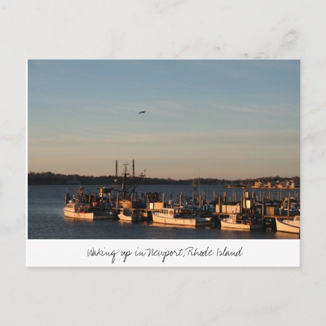 Postal  Despertando en Newport, Isla Rhode (Anverso)