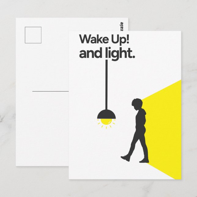 Postal despierta y enciende (Anverso / Reverso)