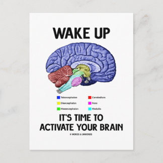 Postal Despierten es hora de activar el cerebro (humor)