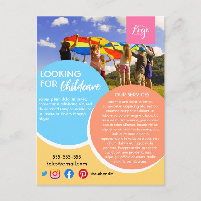 Postal después de la escuela cuidado de niños niñera guar (Anverso)