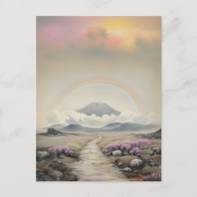 Postal Después de la lluvia (arte paisajístico de acuarel (Anverso)