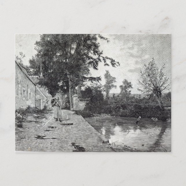 Postal Después de la lluvia, de la 'Hora de Ocio', 1888 (Anverso)