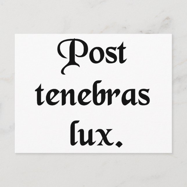 Postal Después de la oscuridad, luz. (Anverso)