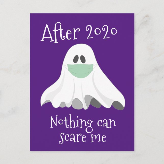 Postal Después del 2020 nada puede asustarme fantasma (Anverso)