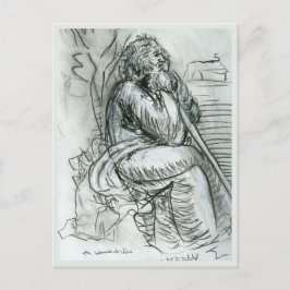 Postal Después del autorretrato de Leonardo da Vinci