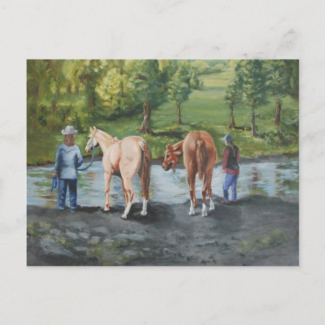 Postal Después del paseo en el prado de Quinn (Anverso)