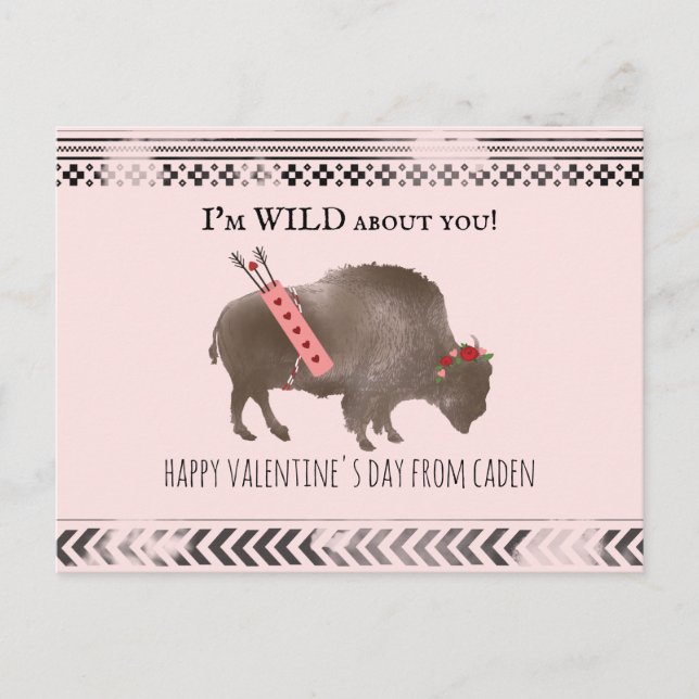 Postal Desquiciado Por Tu Clase Valentine Buffalo Cupid (Anverso)