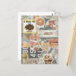 Postal Dessert & Coffee Vintage Ephemera Decoupage