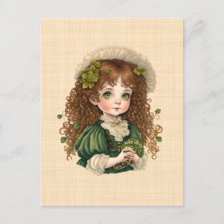 Postal Dessin Saint Patrick : Petite fille mignonne