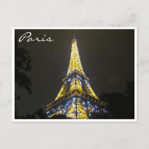 Postal destellos nocturnos de eiffel