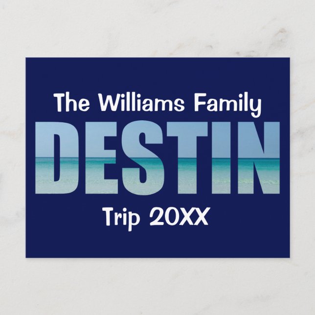 Postal Destin Beach Trip Guay Ocean personalizado (Anverso)