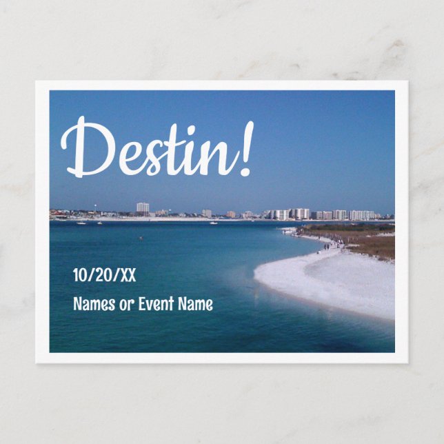 Postal Destin Florida Guardar el Boda de fechas o evento (Anverso)