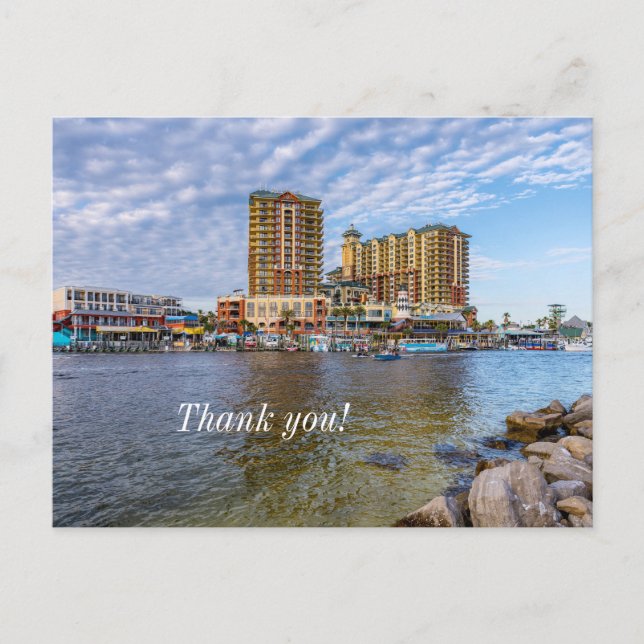 Postal Destin Harbour Boardwalk Gracias Postcard (Anverso)