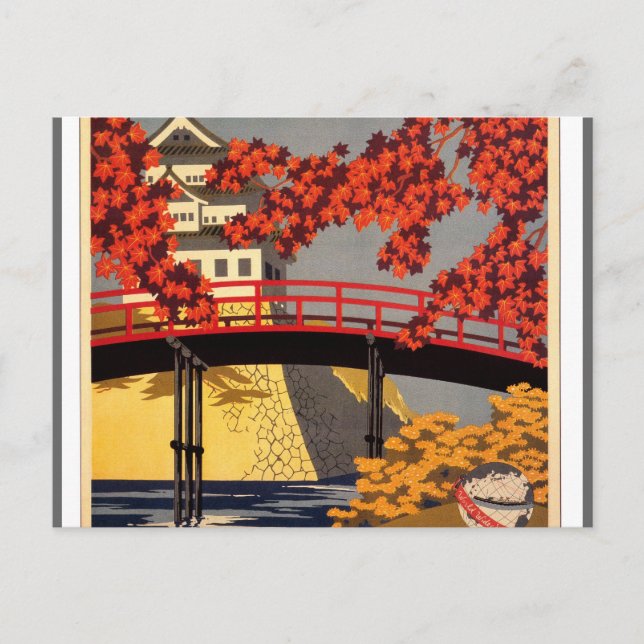 Postal Destino: Afiche de viaje de Japón (Anverso)