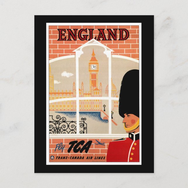Postal Destino: Cartel de viaje de Inglaterra (Anverso)