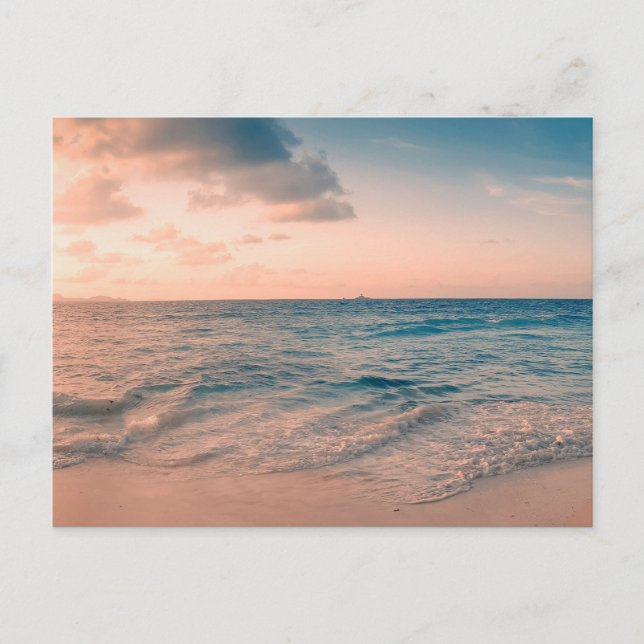 Postal Destino costero tropical de playa acuática (Anverso)