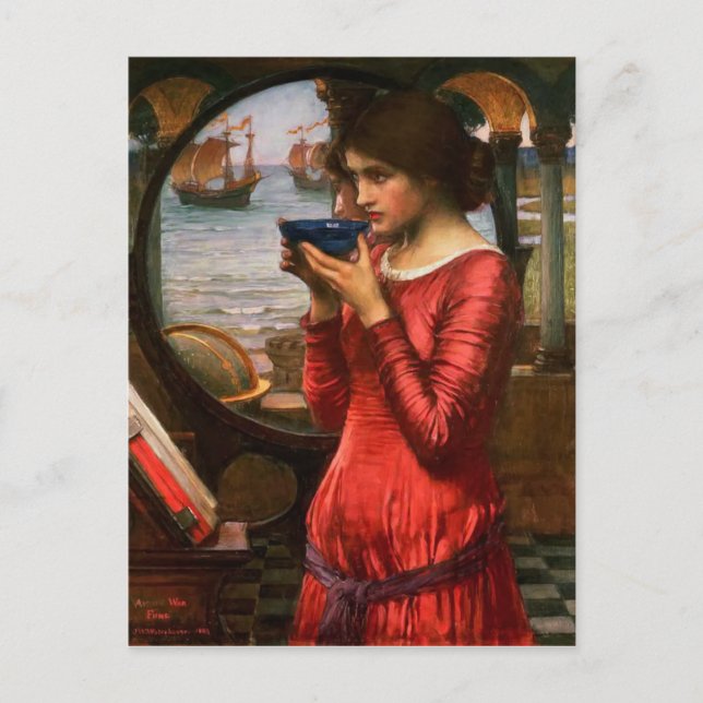 Postal Destino de John William Waterhouse (Anverso)