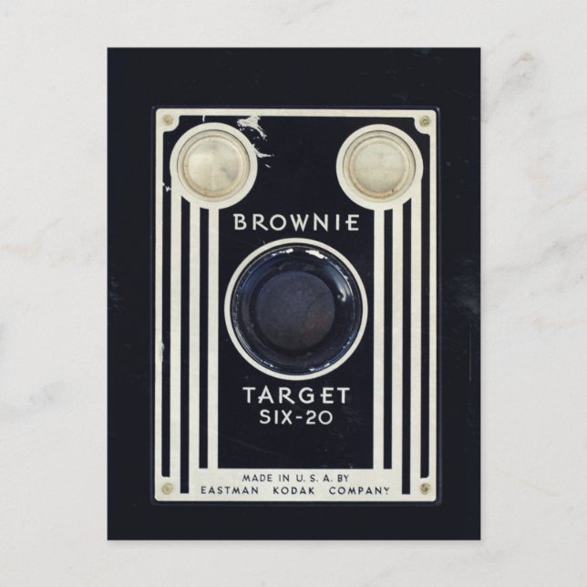 Postal Destino de navegación de cámara retro. (Anverso)