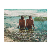 Destino de script blanco de luna de miel de boda