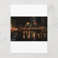 Destino del edificio nocturno de Chicago Illinois 