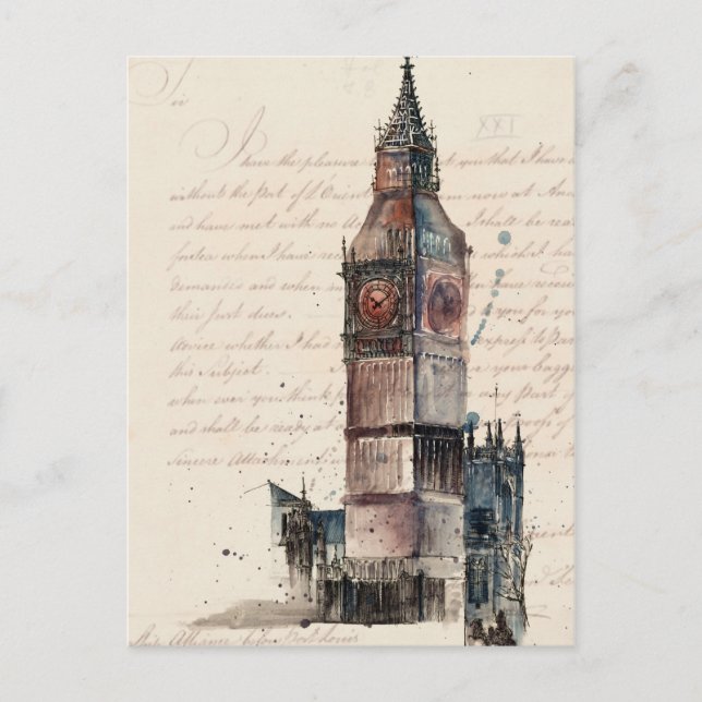 Postal Destinos | Cartas antiguas desde Big Ben (Anverso)