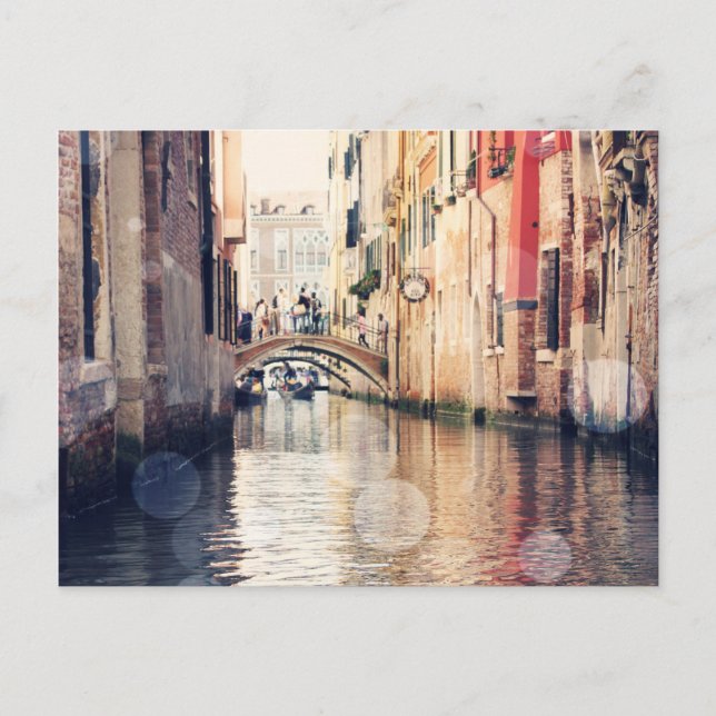 Postal Destinos | Fotografía góndolas de Venecia (Anverso)