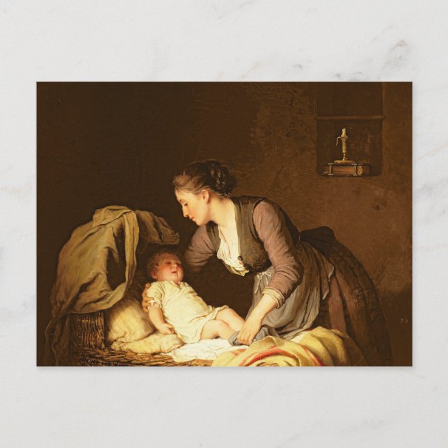 Postal Desvestir al bebé, 1880 (Anverso)