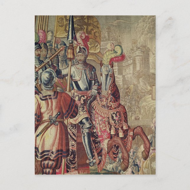 Postal Detalle de Carlos V a caballo (Anverso)