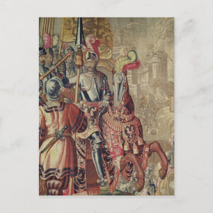 Postal Detalle de Carlos V a caballo