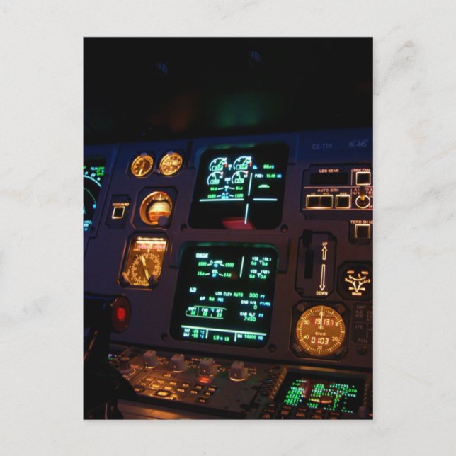 Postal Detalle de Cockpit de Airbus 3 (Anverso)