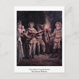 Postal Detalle De Comedia Italiana De Antoine Watteau