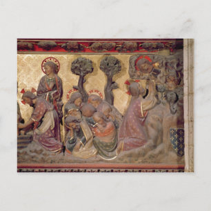 Postal Detalle de Cristo lavando los pies de los apóstole