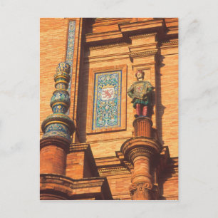 Postal Detalle de estatua de cerámica en la Plaza de Espa