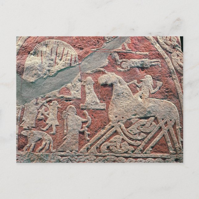 Postal Detalle de figuras que ilustran una saga (Anverso)