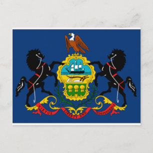 Postal Detalle de la bandera del estado de Pennsylvania