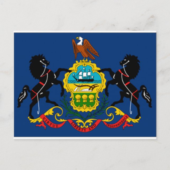 Postal Detalle de la bandera del estado de Pennsylvania (Anverso)