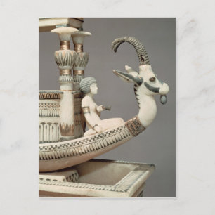 Postal Detalle de la proa de un barco con cabeza de sirio