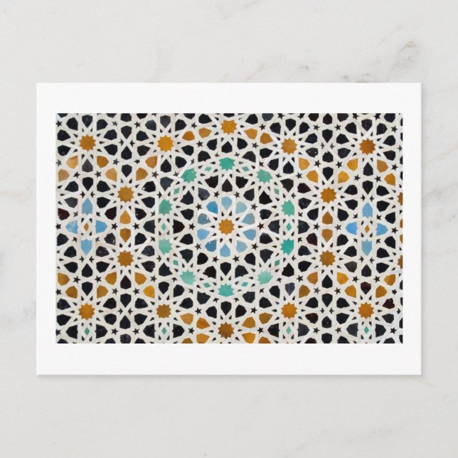 Postal Detalle de mosaico (Zellij), Fez, Marruecos (Anverso)