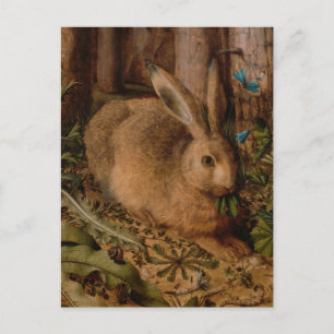 Postal Detalle de pintura europea para el año del conejo