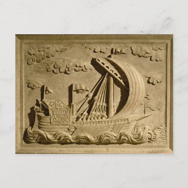 Postal Detalle de un buque de guerra veneciano (Anverso)