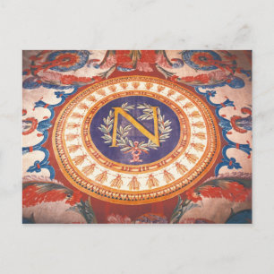 Postal Detalle de una alfombra con la N de Napoleón I