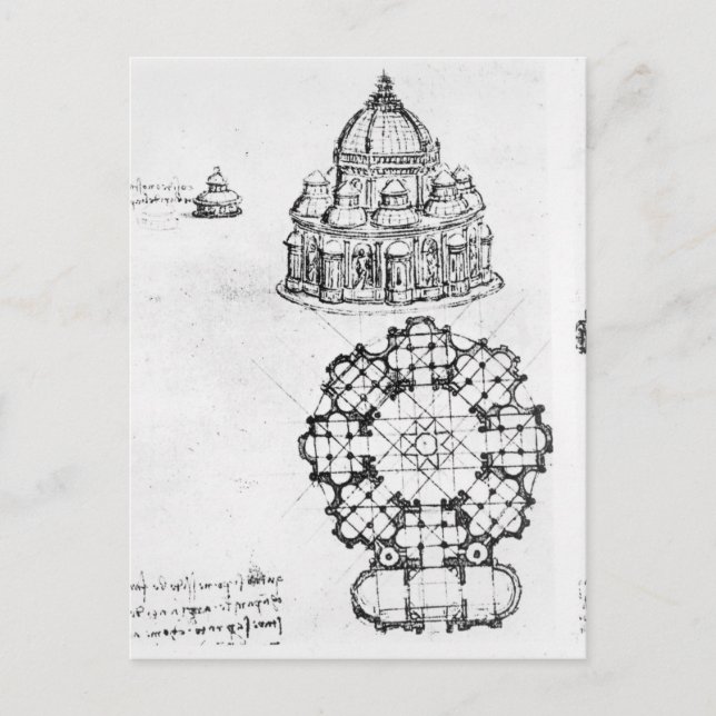 Postal Detalle de una iglesia centralizada, c.1488 (Anverso)