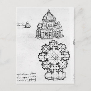 Postal Detalle de una iglesia centralizada, c.1488