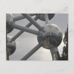 Postal Detalle del edificio Atomium en la ciudad de Bruse