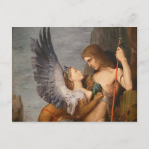 Postal Detalle del Edipo y la Esfinge de Gustave Moreau
