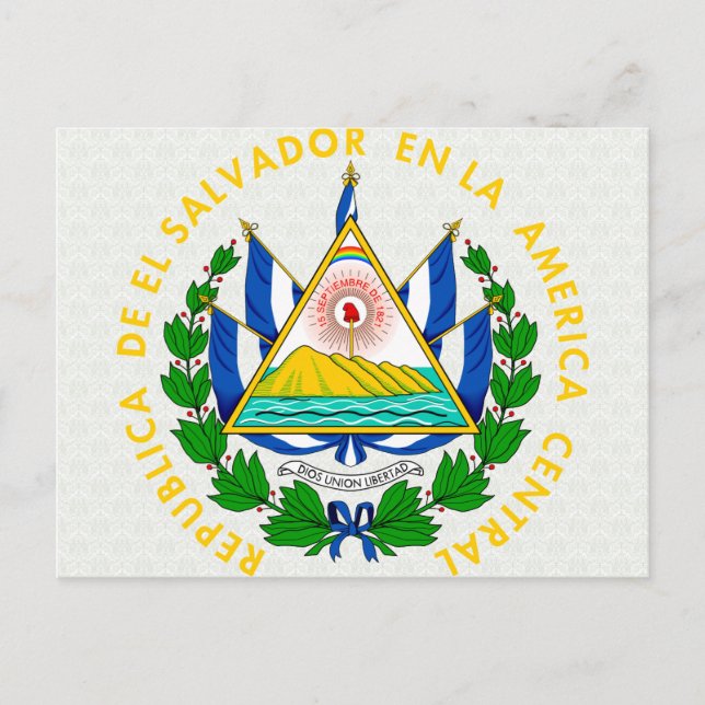 Postal Detalle del escudo de armas de El Salvador (Anverso)