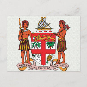 Postal Detalle del escudo de armas de Fiji