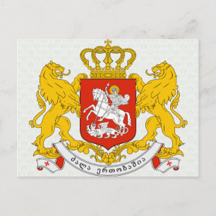 Postal Detalle del escudo de armas de Georgia